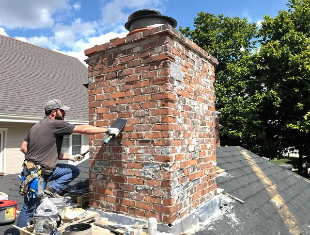 Completed chimney rebuild by Cuyahoga Falls Chimney Sweep in Cuyahoga Falls, OH