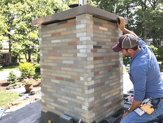 Cuyahoga Falls Chimney Sweep completing a modern chimney remodel in Cuyahoga Falls, OH