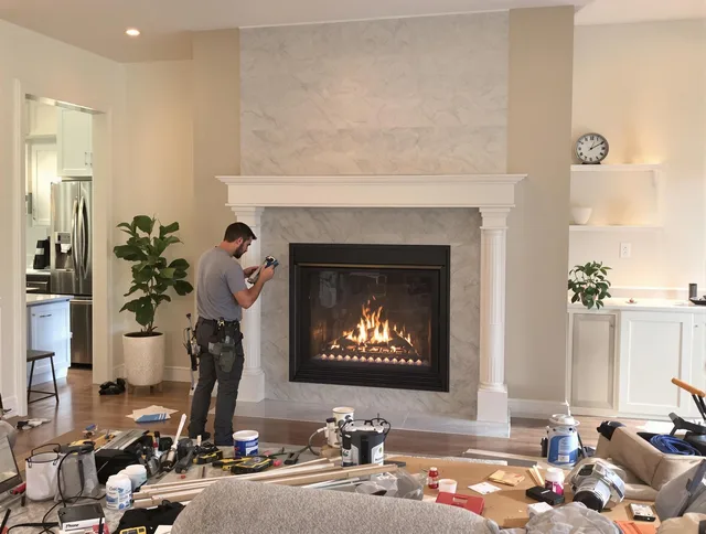 Newly installed fireplace by Cuyahoga Falls Chimney Sweep in Cuyahoga Falls, OH